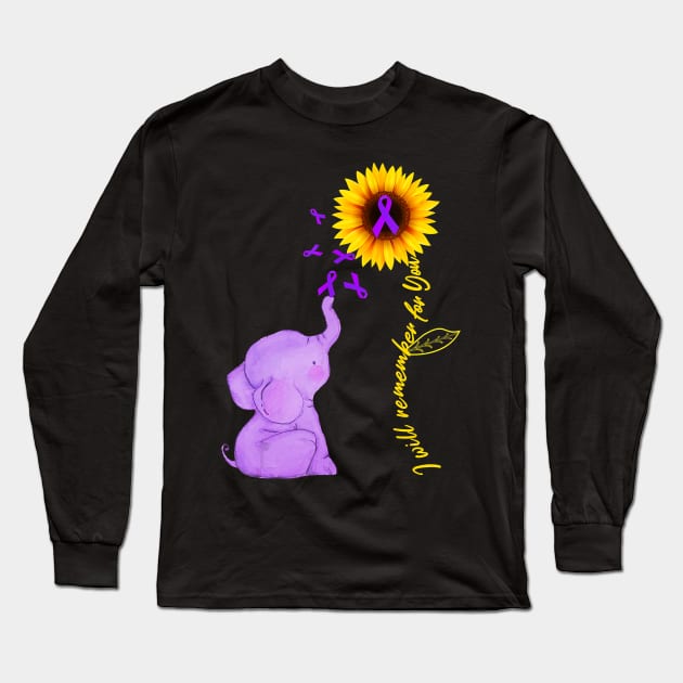 Sunflower Alzheimer Awareness shirt I Will Remember For You Gift Long Sleeve T-Shirt by thuylinh8